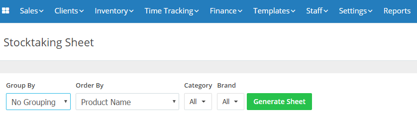 Stocktaking-sheet